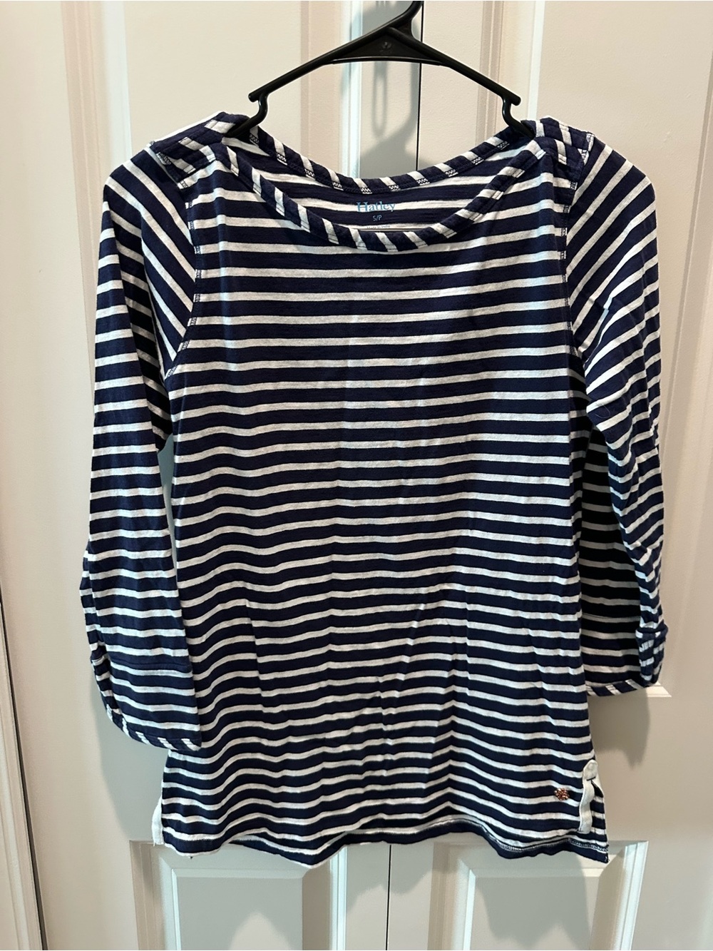 Hatley Navy & White Striped Long Sleeve Top 100% Cotton Nautical